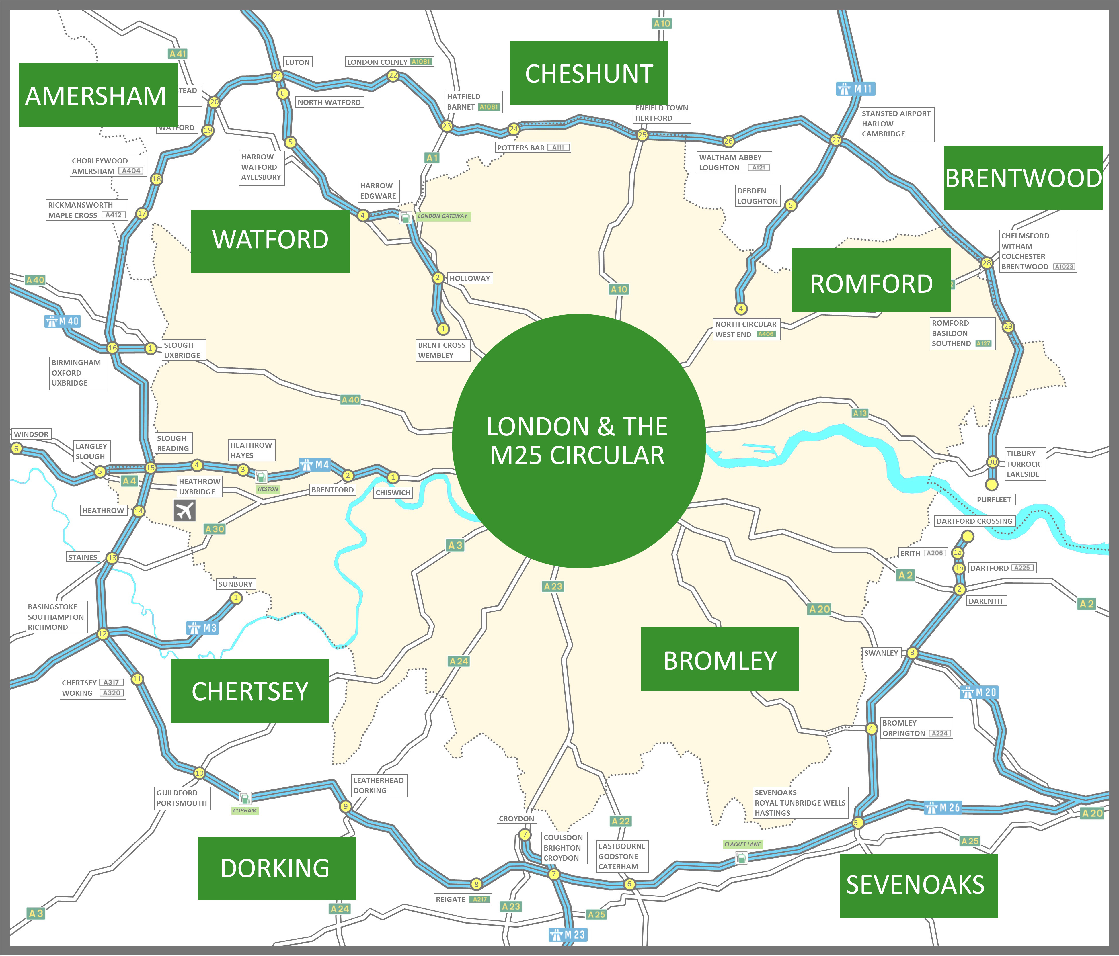 Our Locations Crabtree London M25 Circular